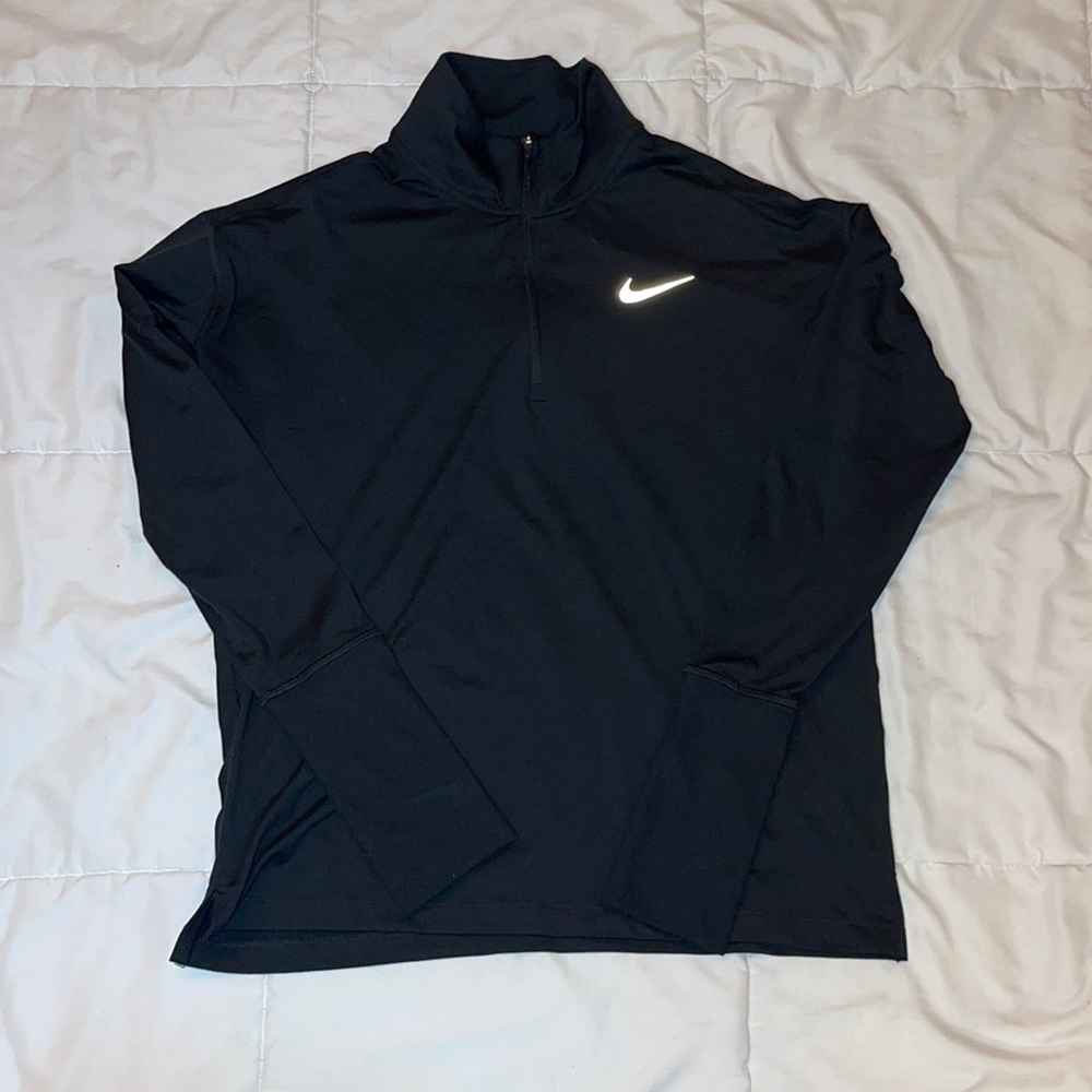 nike long sleeve running top black